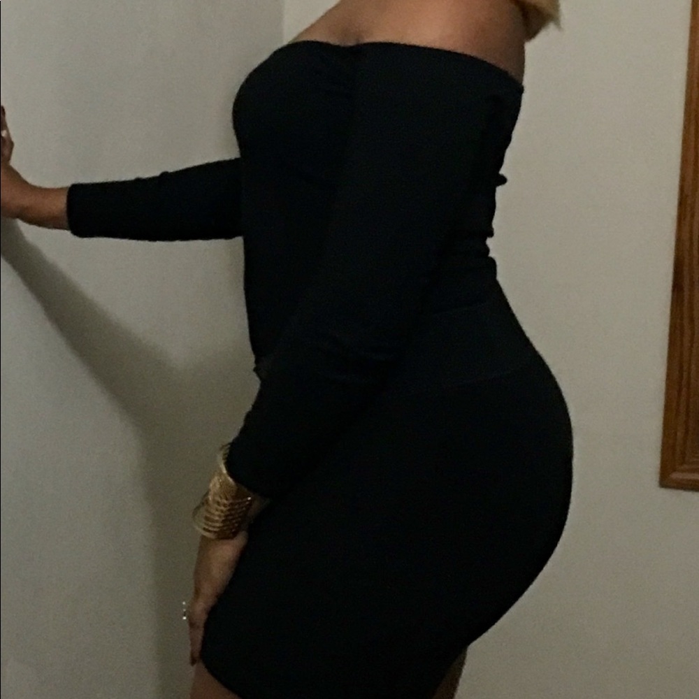 black off the shoulder dress